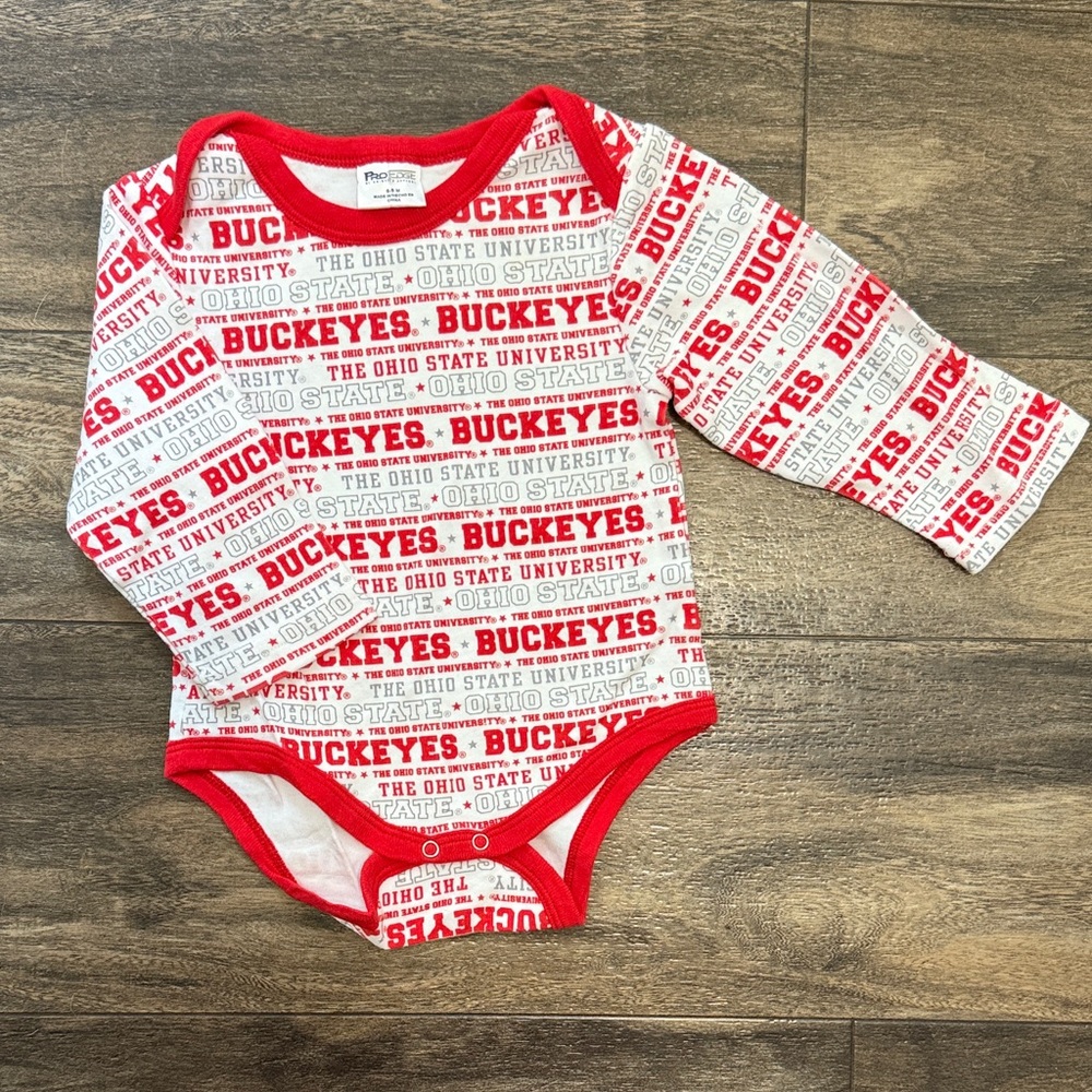 Pro Edge Red and White Buckeyes Bodysuit